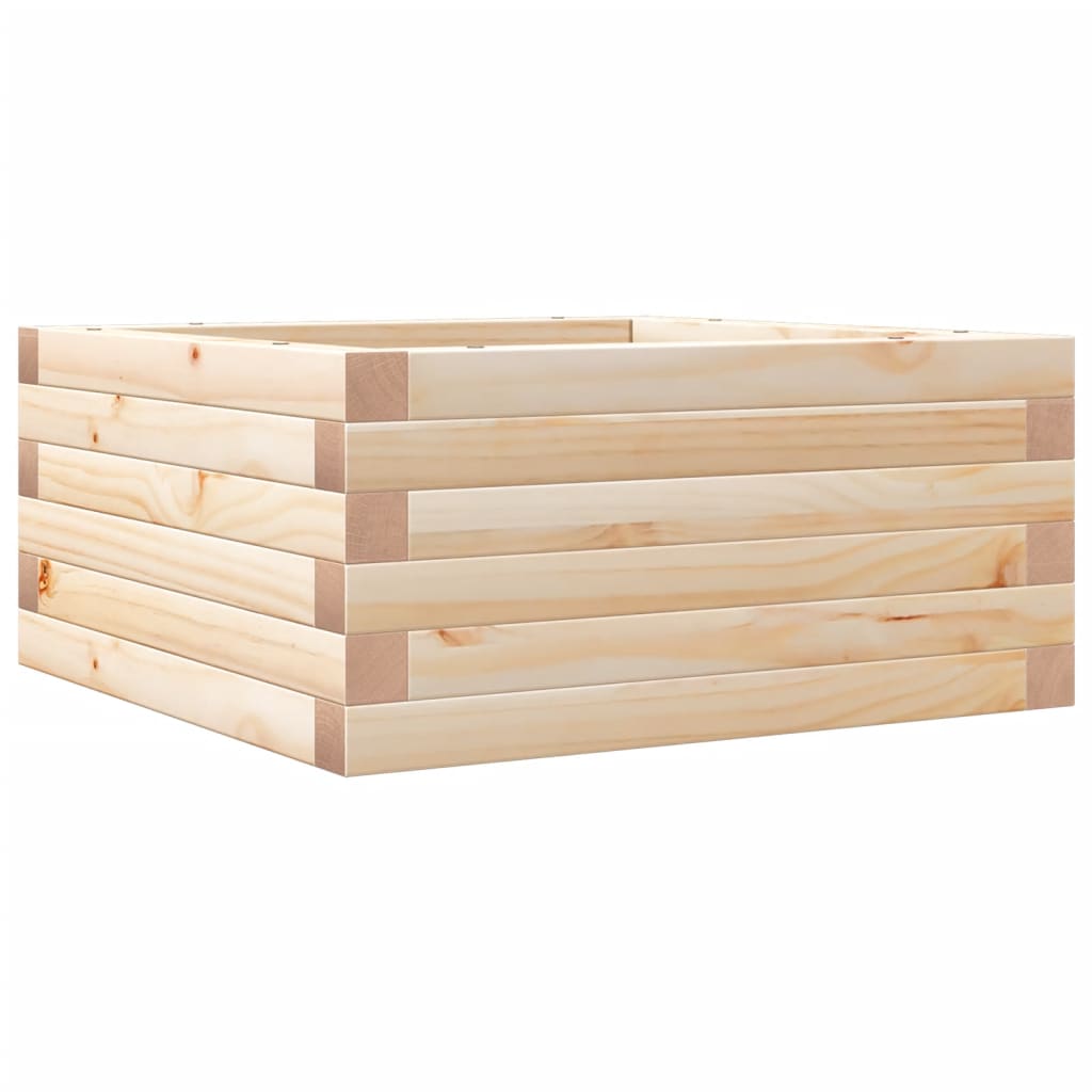 Jardinera De Madera Maciza De Pino 50x50x23 Cm_0