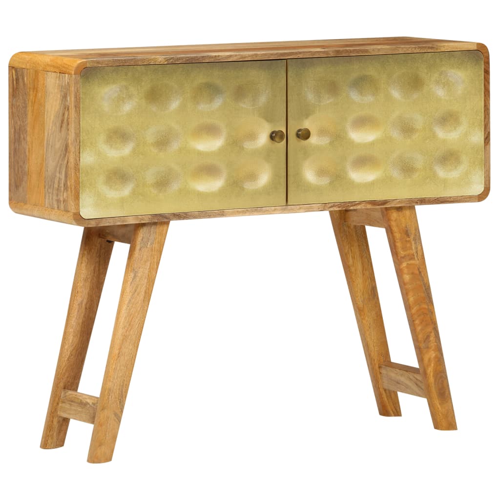 Aparador De Madera Maciza De Mango 90x30x77 Cm_0