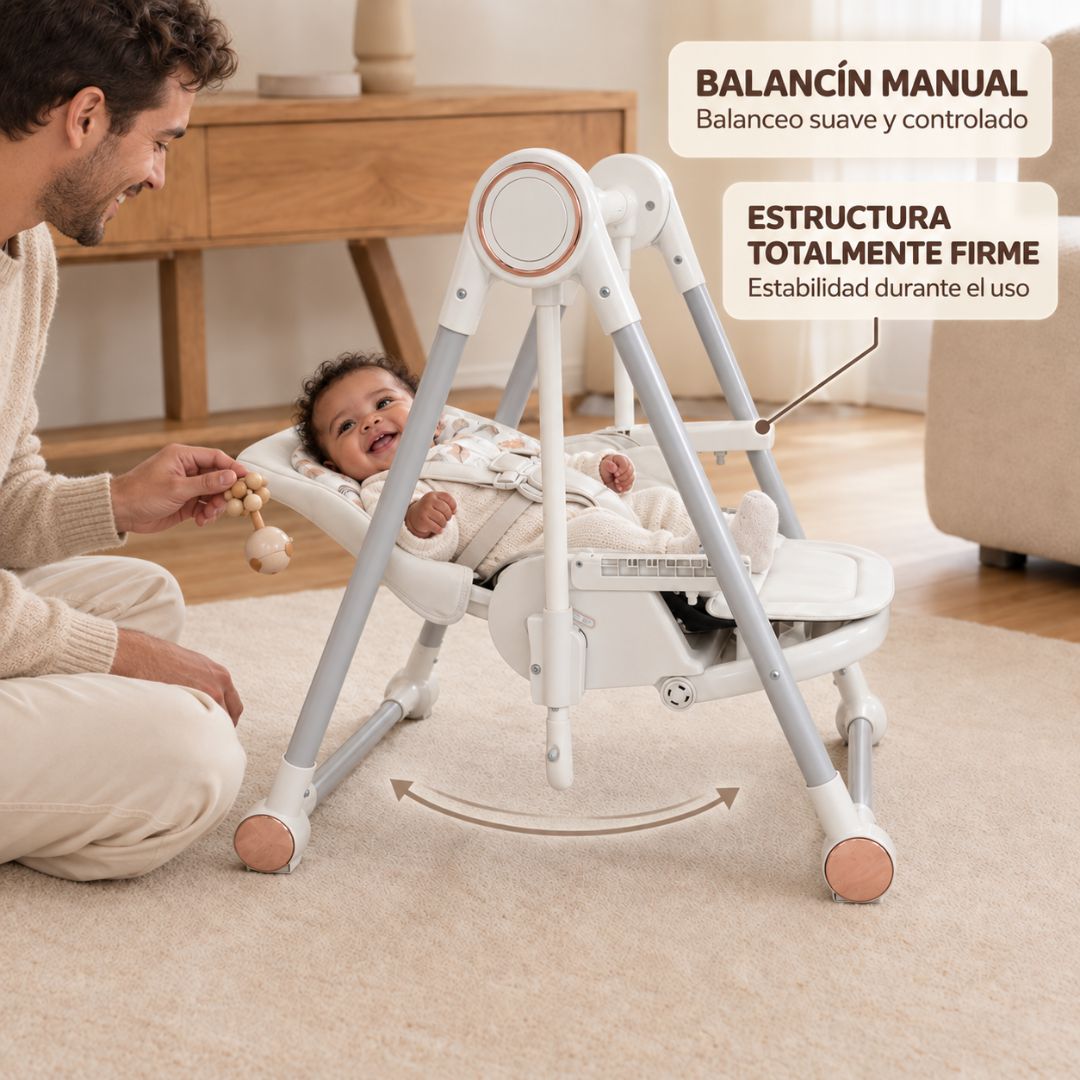 Trona Blanca Evolutiva 3 En 1, Plegable Y Portátil, Reposapiés, Respaldo Y Bandeja Bathby_5