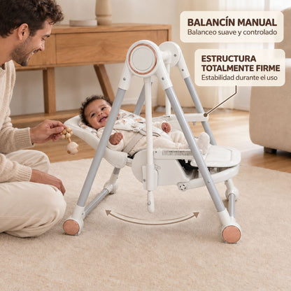 Trona Blanca Evolutiva 3 En 1, Plegable Y Portátil, Reposapiés, Respaldo Y Bandeja Bathby_5