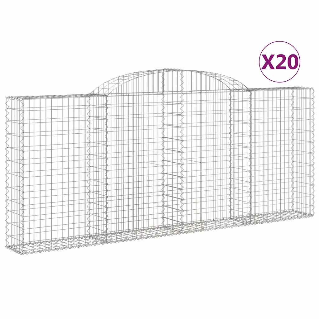 Cestas Gaviones 20 Uds Forma De Arco Hierro 300x30x120/140 Cm_0