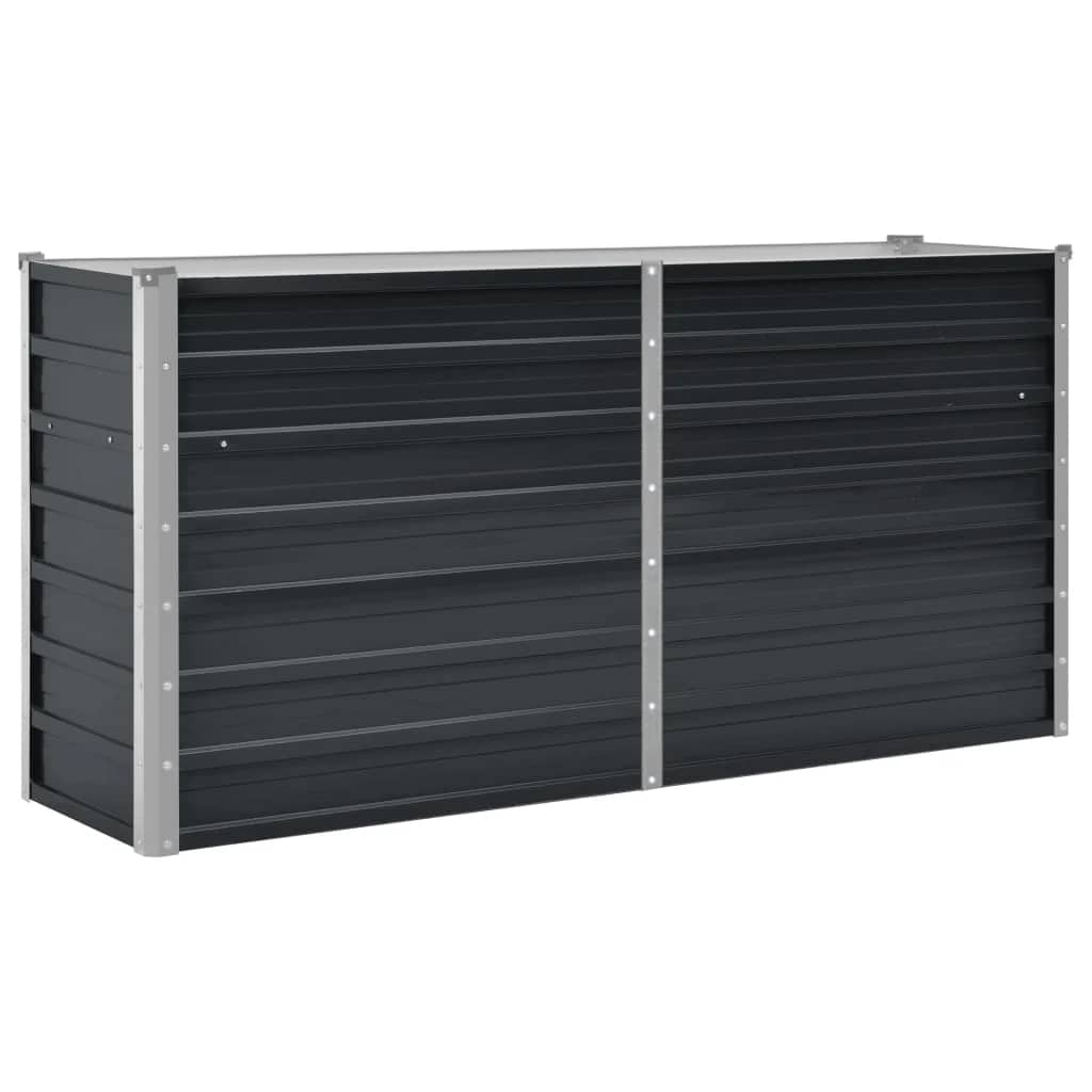 Arriate De Acero Galvanizado Gris Antracita 160x40x77 Cm_0