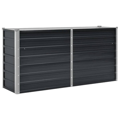Arriate De Acero Galvanizado Gris Antracita 160x40x77 Cm_0