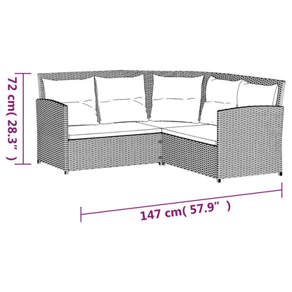 Vidaxl Set De Sofás En Forma De L 2 Pzas Cojines Ratán Sintético Negro_2