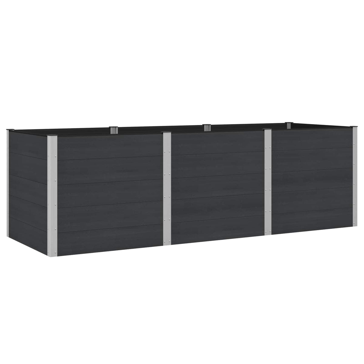 Arriate Elevado Negro 300 X 100 X 91 Cm Wpc Y Aluminio_0