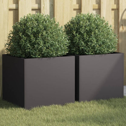 Jardineras 2 Unidades Acero Negro 42x40x39 Cm_1