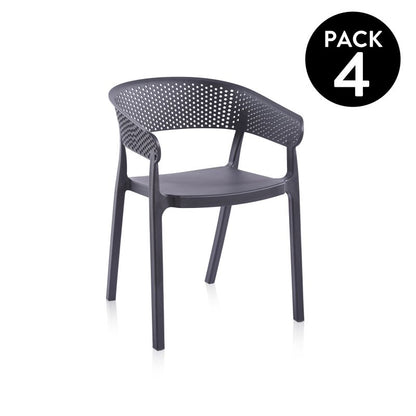 Pack 4 Sillas De Exterior Diza Polipropileno, Antracita, 54 X 73,5 X 50,5_0