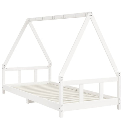 Estructura De Cama Para Niños Madera De Pino Blanco 90x200 Cm / Vetonek_4