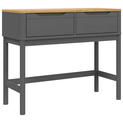 Mesa Consola Floro Madera Maciza De Pino Gris 89,5x36,5x73 Cm_0