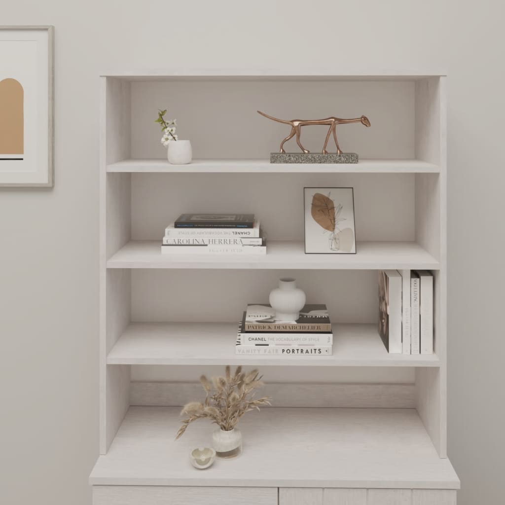 Aparador Superior Hamar Madera Maciza Pino Blanco 90x30x100 Cm / Vetonek_2