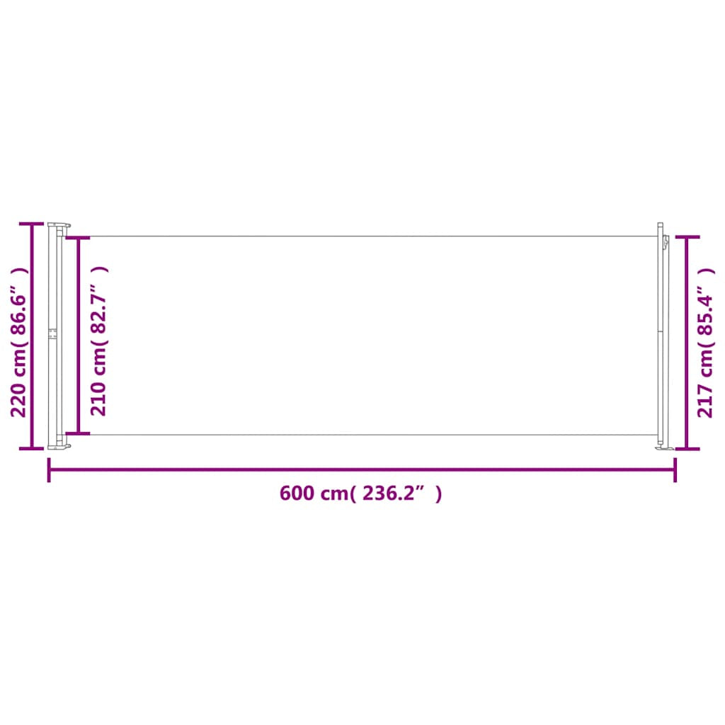 Vidaxl Toldo Lateral Retráctil Para Patio Azul 220x600 Cm_2