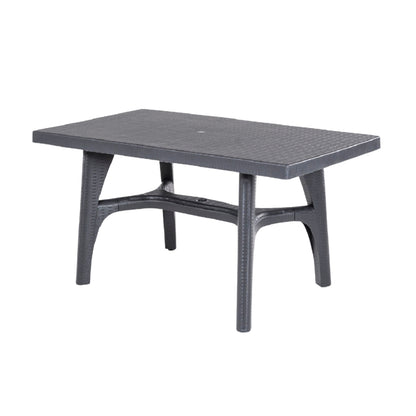 Mesa Jardín, Resina, Color Antracita, 140x73x80 Cm_0