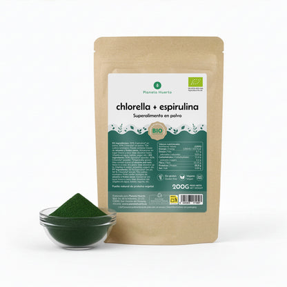 Clorela + Spirulina em pó Planeta Huerto 200 g