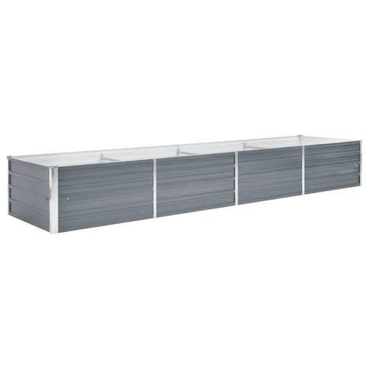 Arriate De Jardín De Acero Galvanizado Gris 320x80x45 Cm_0