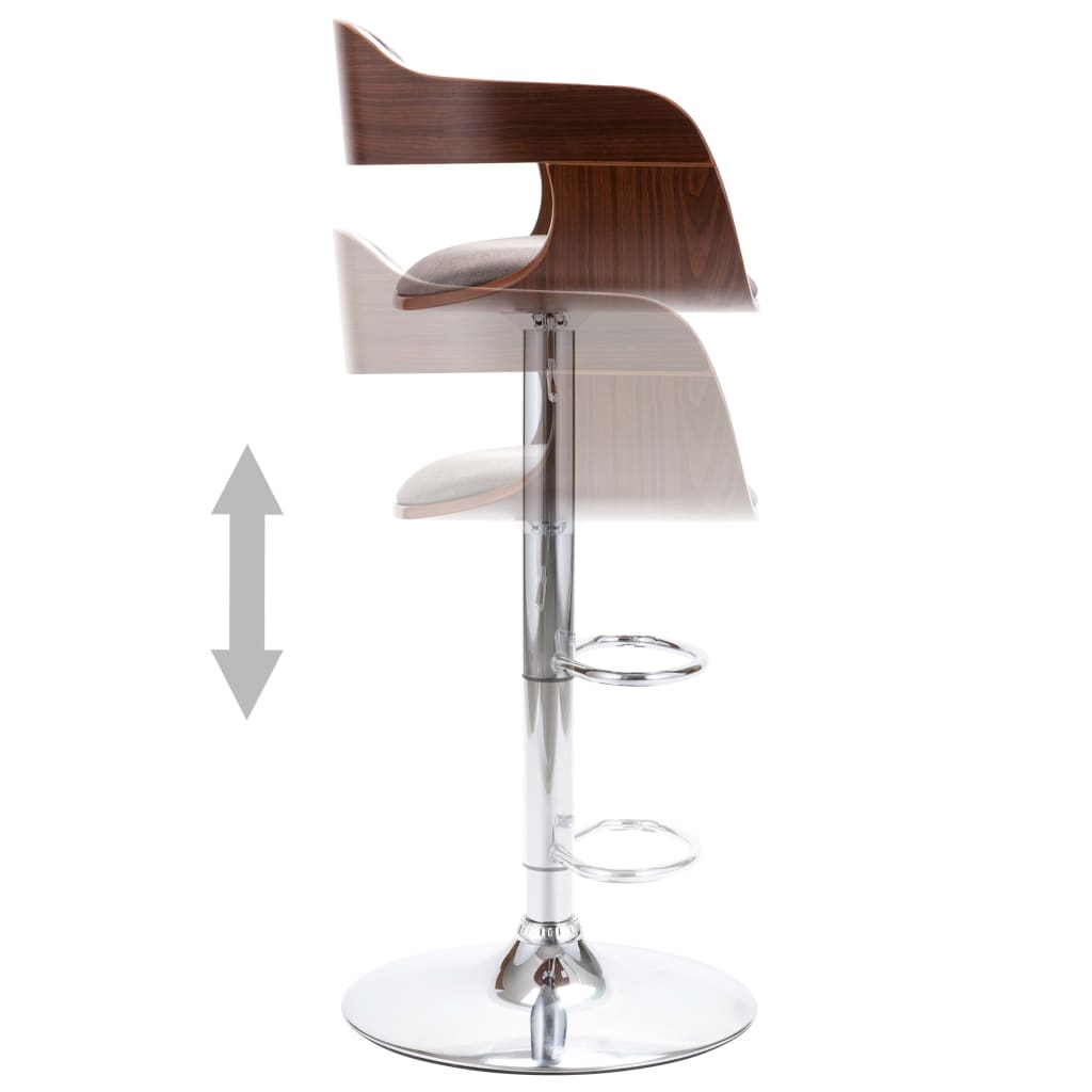 Taburete De Cocina Madera Contrachapada Y Tela Gris Taupe_1