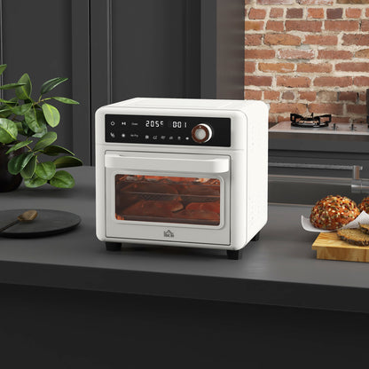 Homcom Horno Eléctrico Multifunción De Sobremesa 13l 1200w Blanco_1