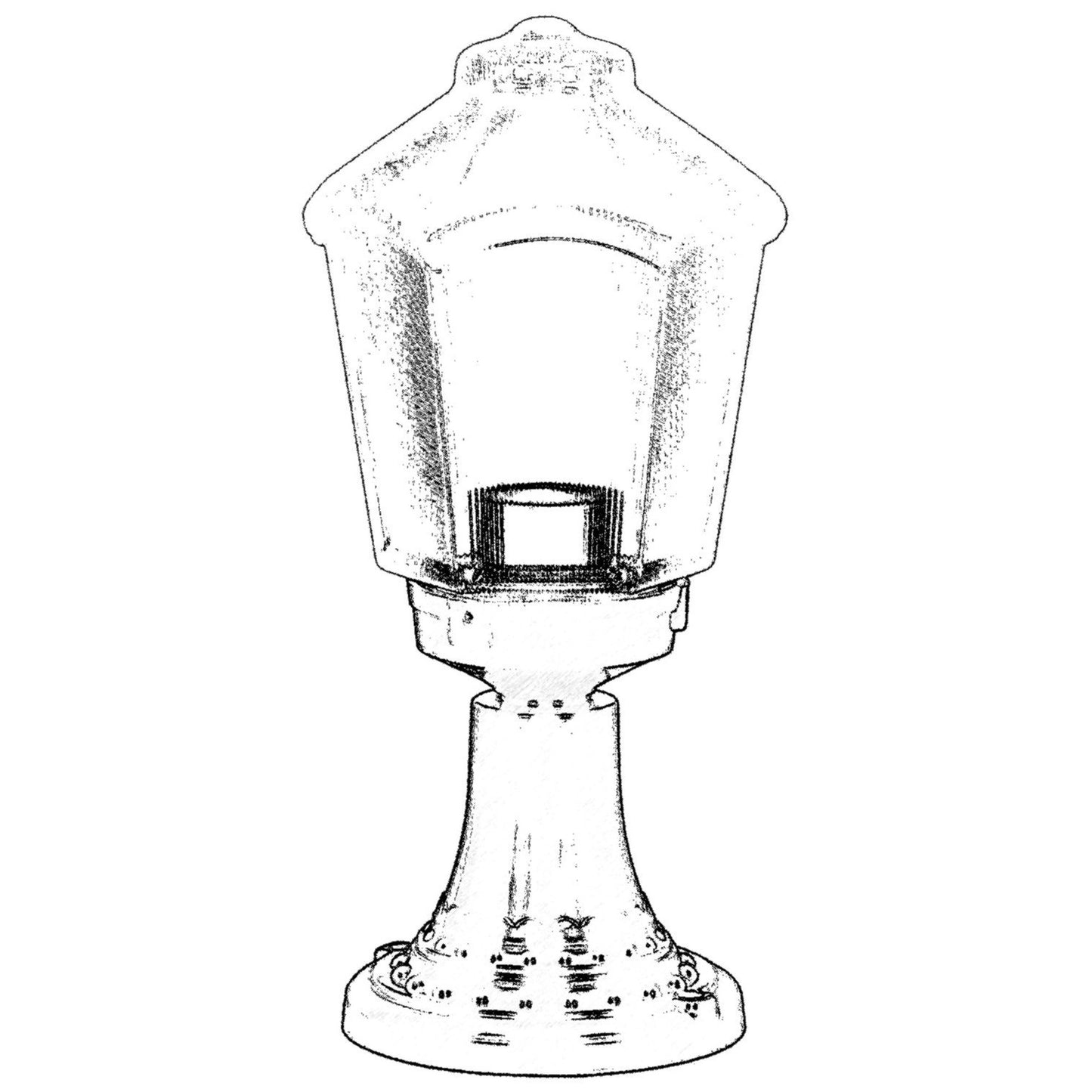 Aplique De Suelo Faro Para Exterior, Abs , Negro, 20x20x45, Casquillo E 27 Max 60 W