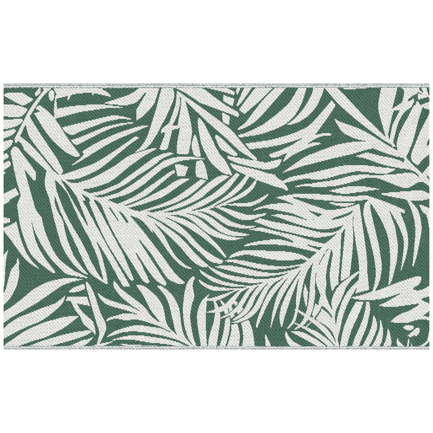 Outsunny Alfombra De Exterior 152x243 Cm Con Patrón De Hojas Verde Oscuro_0