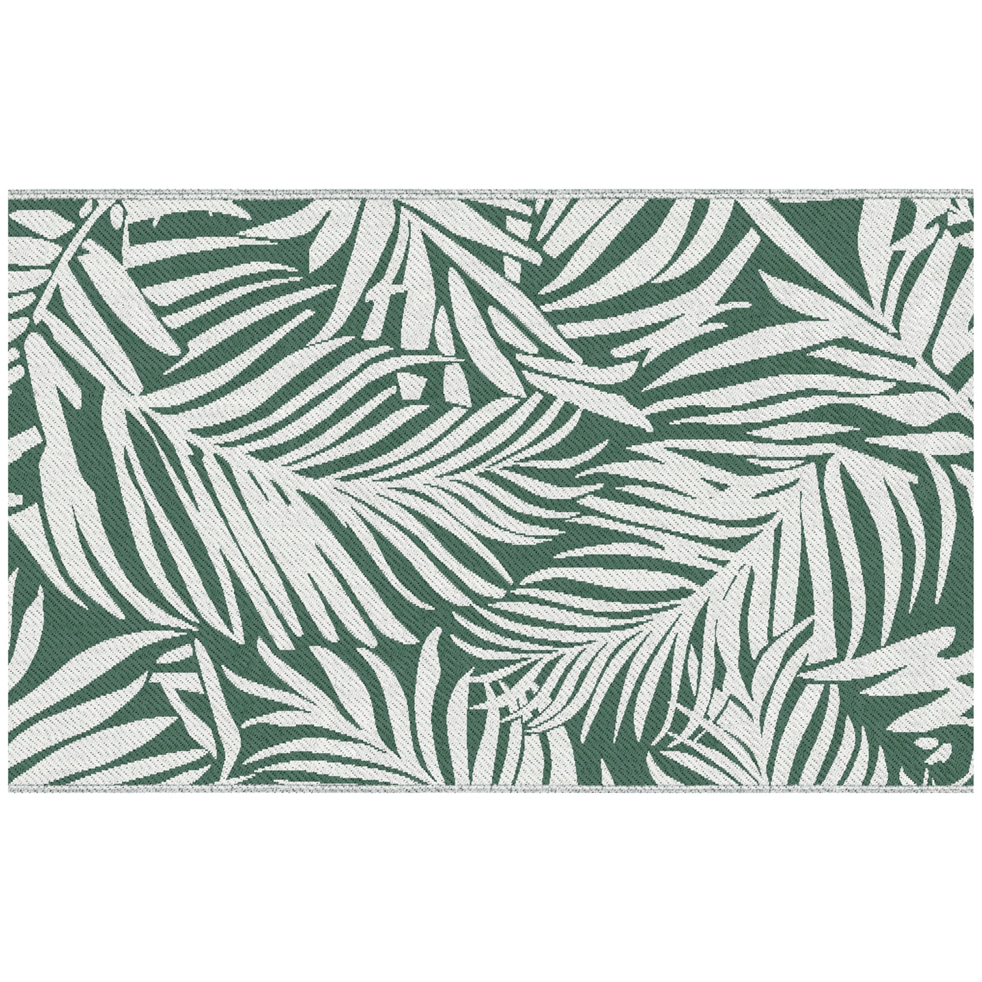 Outsunny Alfombra De Exterior 152x243 Cm Con Patrón De Hojas Verde Oscuro_0