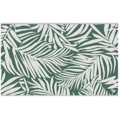 Outsunny Alfombra De Exterior 152x243 Cm Con Patrón De Hojas Verde Oscuro_0