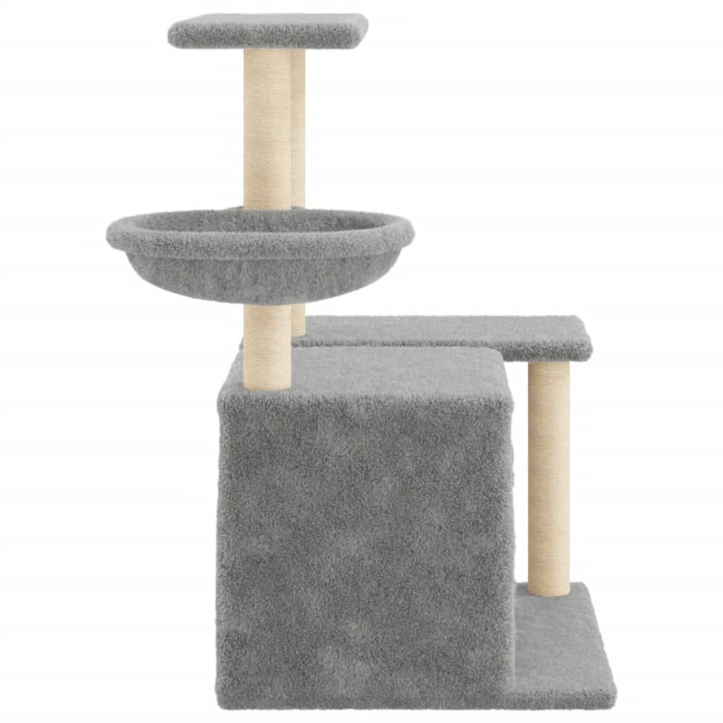 Rascador Para Gatos Con Postes De Sisal Gris Claro 83 Cm_4
