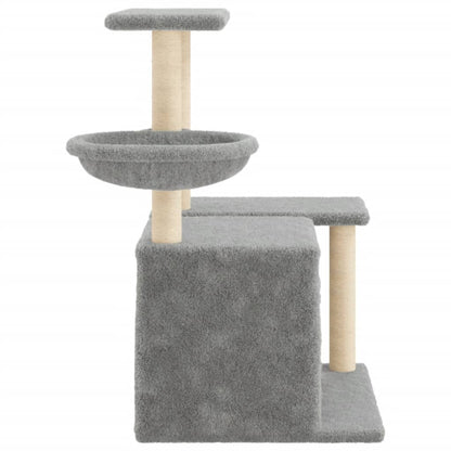 Rascador Para Gatos Con Postes De Sisal Gris Claro 83 Cm_4