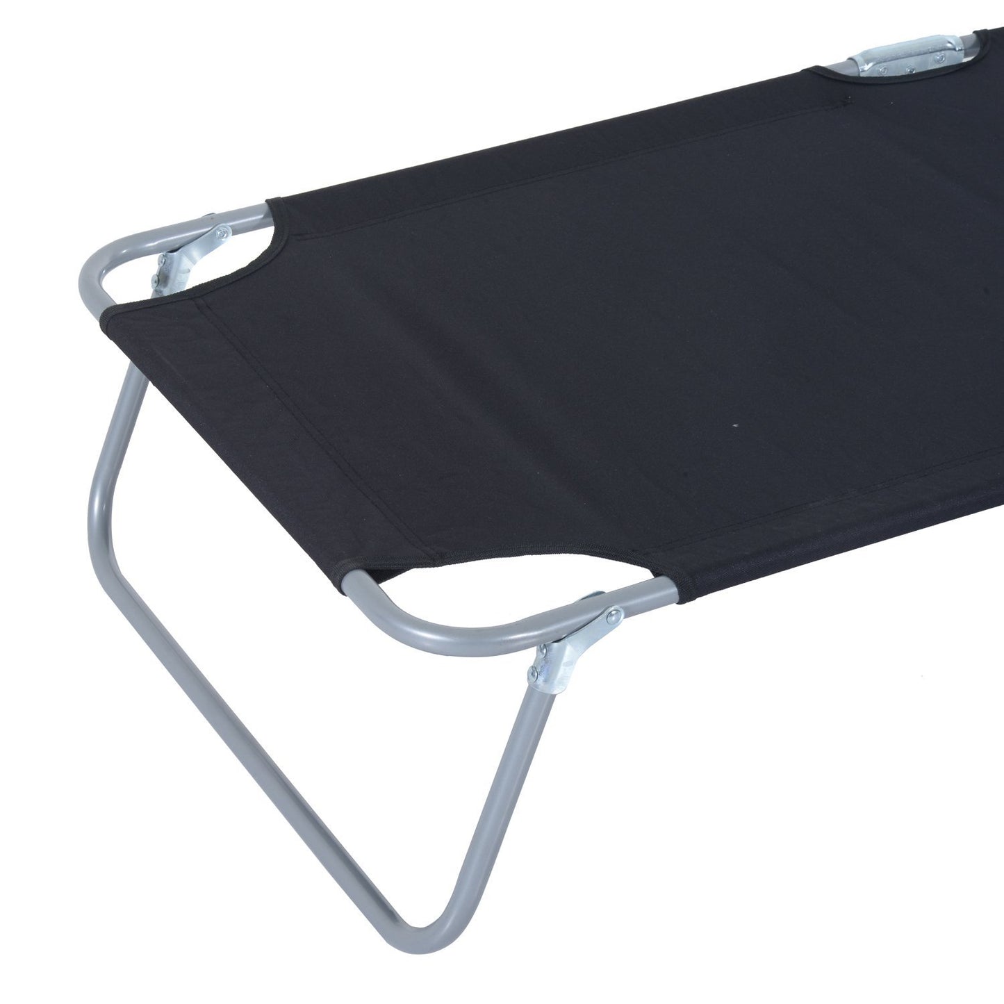 Outsunny Tumbona De Jardín Plegable Con Toldo Desmontable 187x58x36 Cm Negro_3