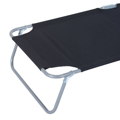 Outsunny Tumbona De Jardín Plegable Con Toldo Desmontable 187x58x36 Cm Negro_3