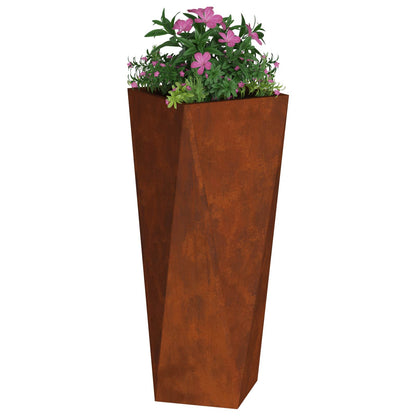 Jardinera 2 Pcs Oxidado 30 X 30 X 75 Cm Acero Autopatinable_2