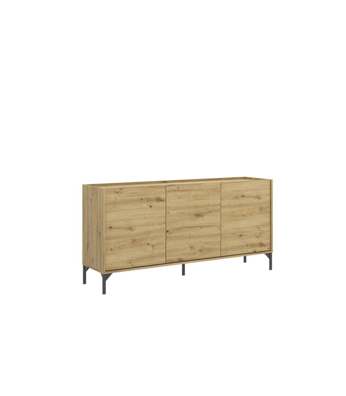 Aparador Salón Cazalilla 3 Puertas Acabado Nordic, 75 Cm(alto)155 Cm(ancho)43 Cm(largo)_5