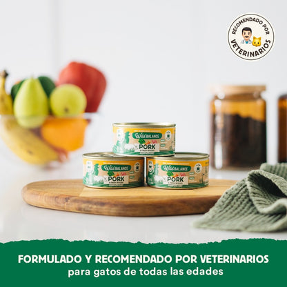 Wild Balance porco e vegetais BARF lata para gatos 120 gr