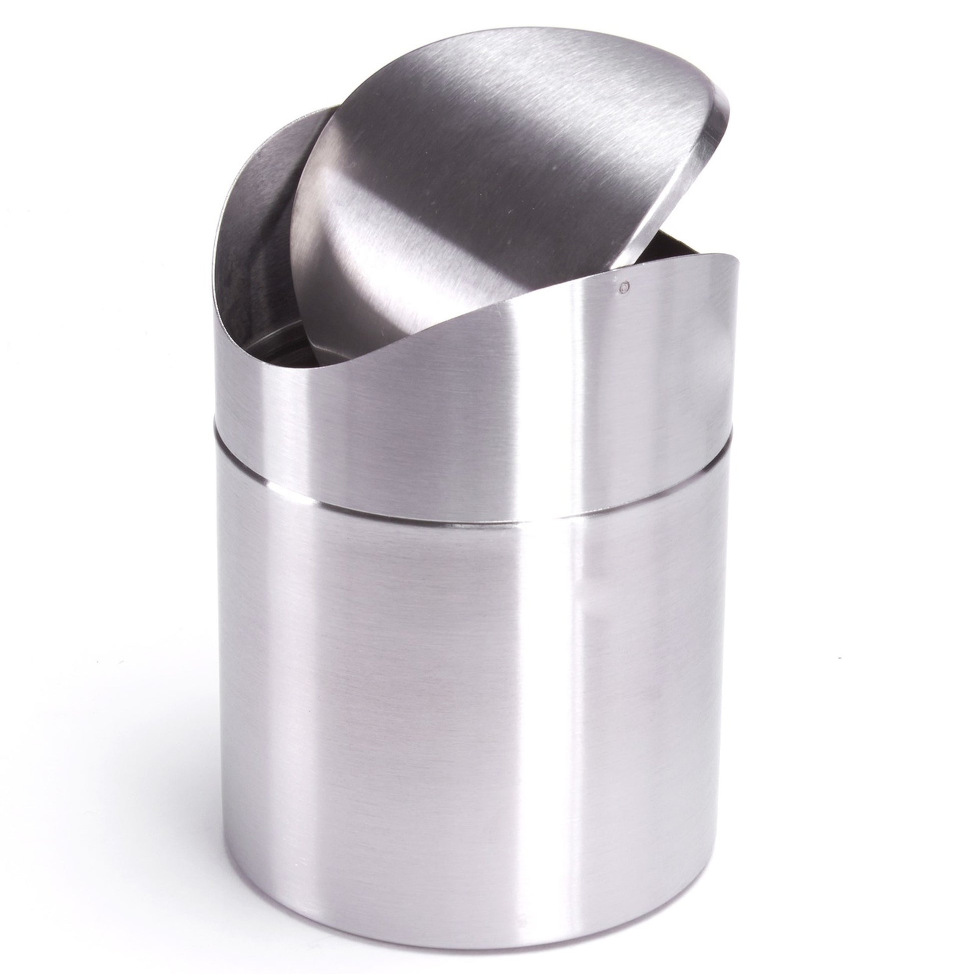 Cubo De Basura Msv Con Capacidad De 1,5 Litros De Acero Inoxidable Con Tapa 12 X 17 Cm.