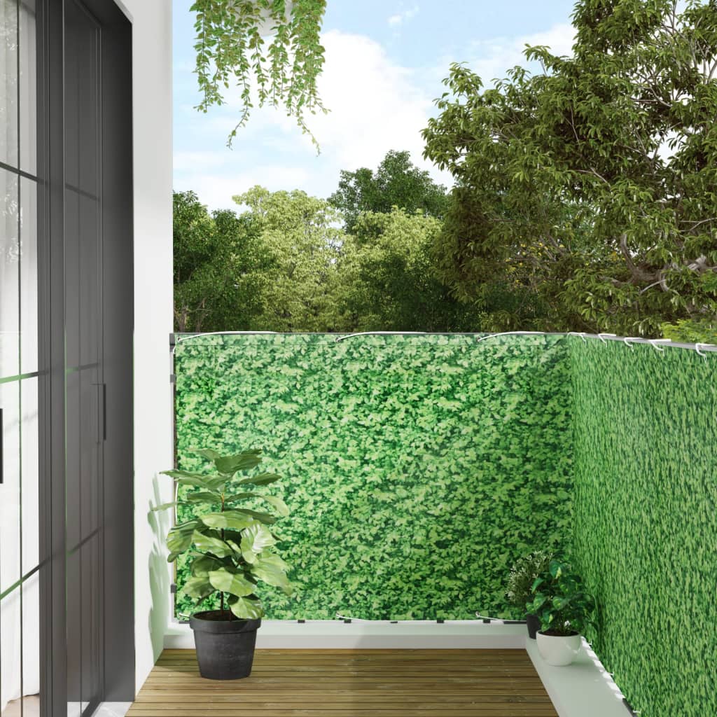 Pantalla De Privacidad De Balcón Pvc Plantas Verde 600x120 Cm / Vetonek_5