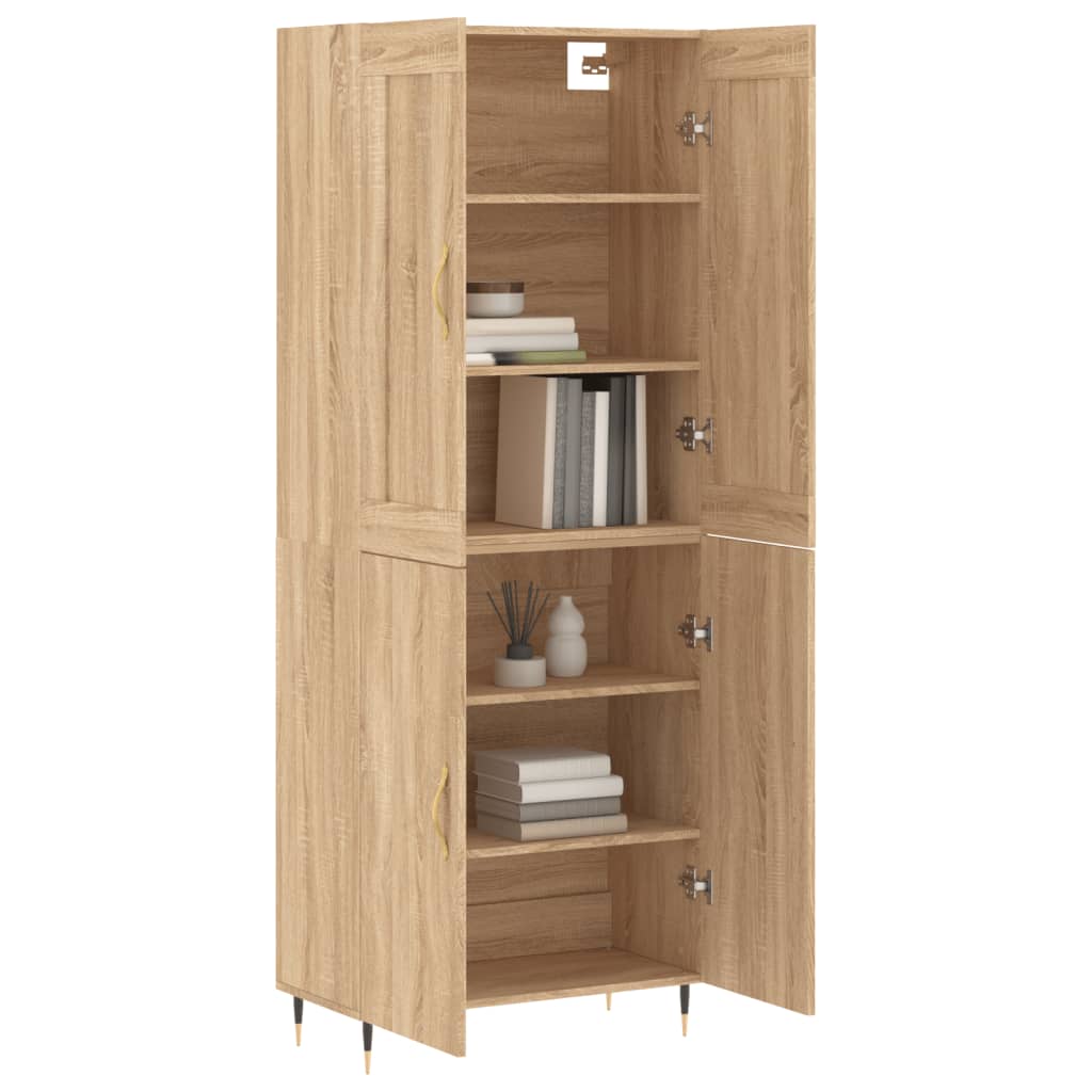 Aparador Alto Madera Contrachapada Color Roble 69,5x34x180 Cm_2