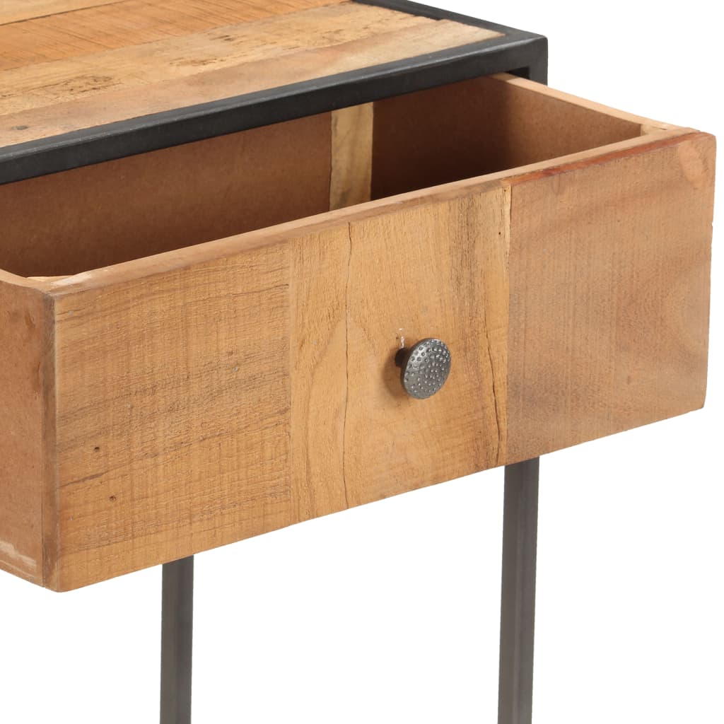 Mesa Consola De Madera Maciza Reciclada 90x30x75 Cm_2