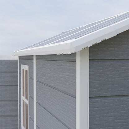 Caseta De Jardín Outsunny Pp, Aluminio Gris 131x186x198 Cm 84h-157v00gy_3
