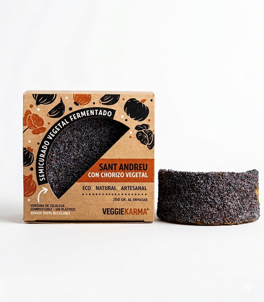 Queso Vegano Semicurado Vegetal Con Chorizo Vegano 200 g_0