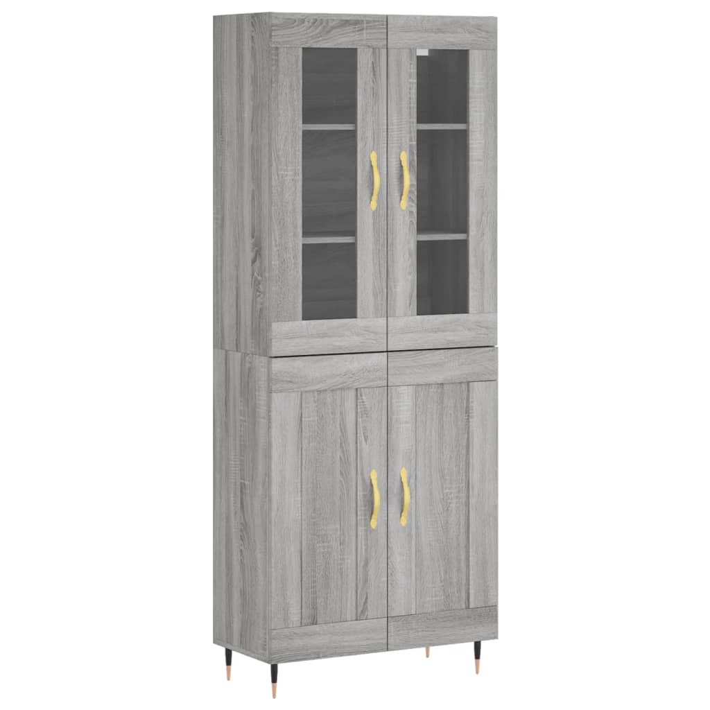 Aparador Alto Madera Contrachapada Gris Sonoma 69,5x34x180 Cm_1