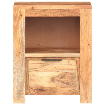 Mesita De Noche De Madera Maciza De Acacia 40x30x50 Cm_0