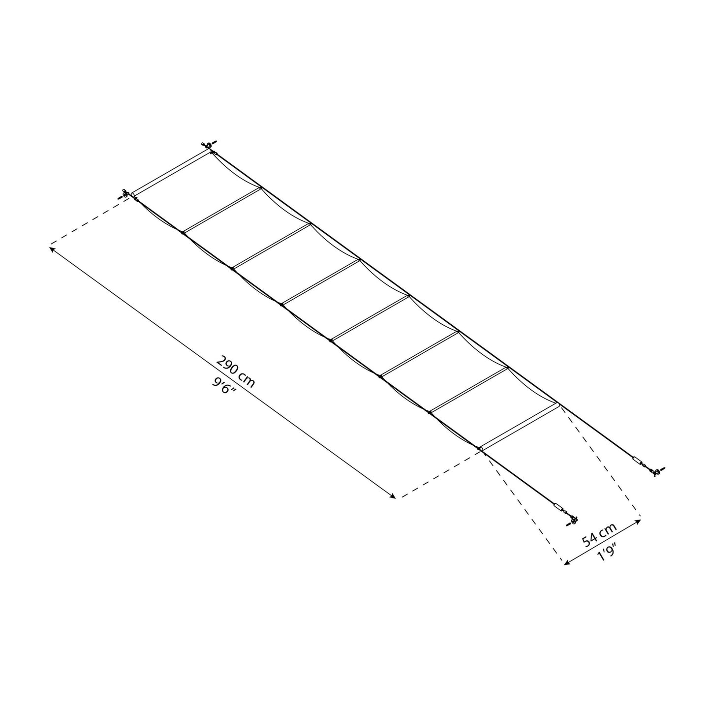 Toldo de pérgola 3x9,7 pés 
