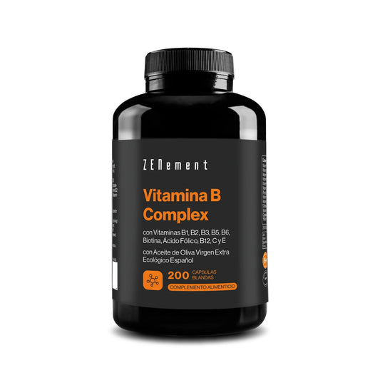 Vitamina B Complex con Aceite de Oliva Virgen Extra Ecológico Zenement 200 cápsulas blandas