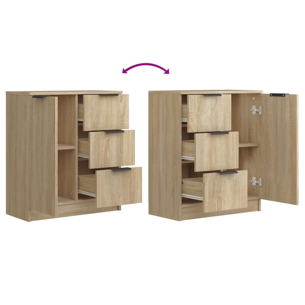Aparador De Madera Contrachapada Color Roble Sonoma 60x30x70 Cm / Vetonek_5