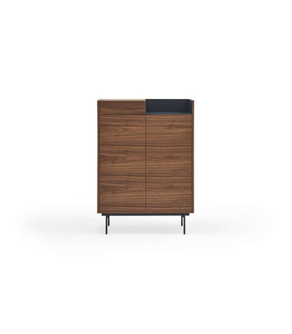 Mueble Auxiliar Modelo Valley 2 Puertas 1 Cajón Acabado Nogal/azul Oscuro, 40cm(ancho) 13_0