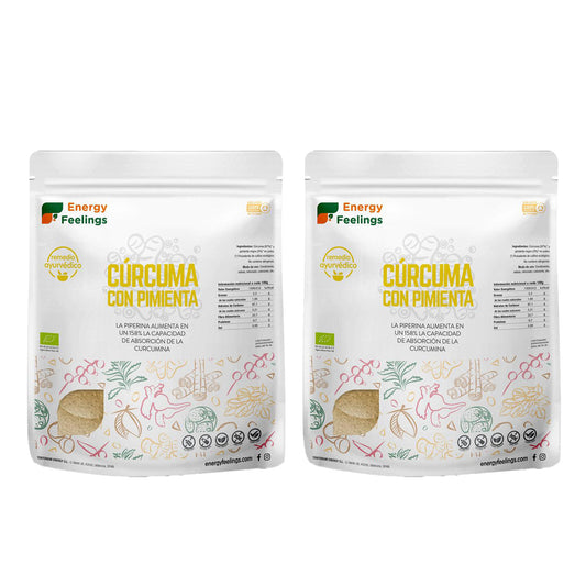 Embalagem de 2 Cúrcuma com Pimenta-do-Reino em Pó Eco Energy Feelings 200 g