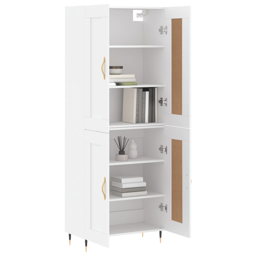 Aparador Alto Madera Contrachapada Blanco 69,5x34x180 Cm_2