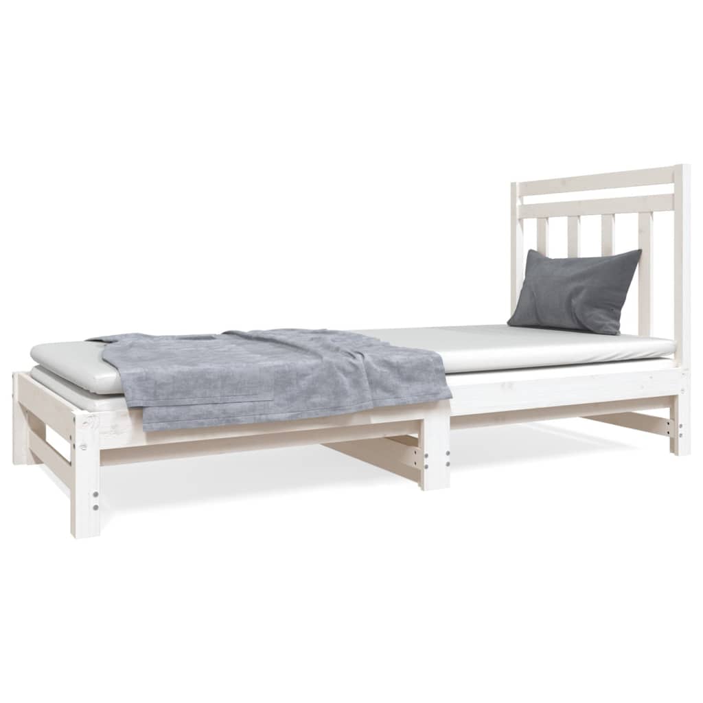 Sofá Cama Extraíble Madera Maciza De Pino Blanco 2x(90x190) Cm / Vetonek_1