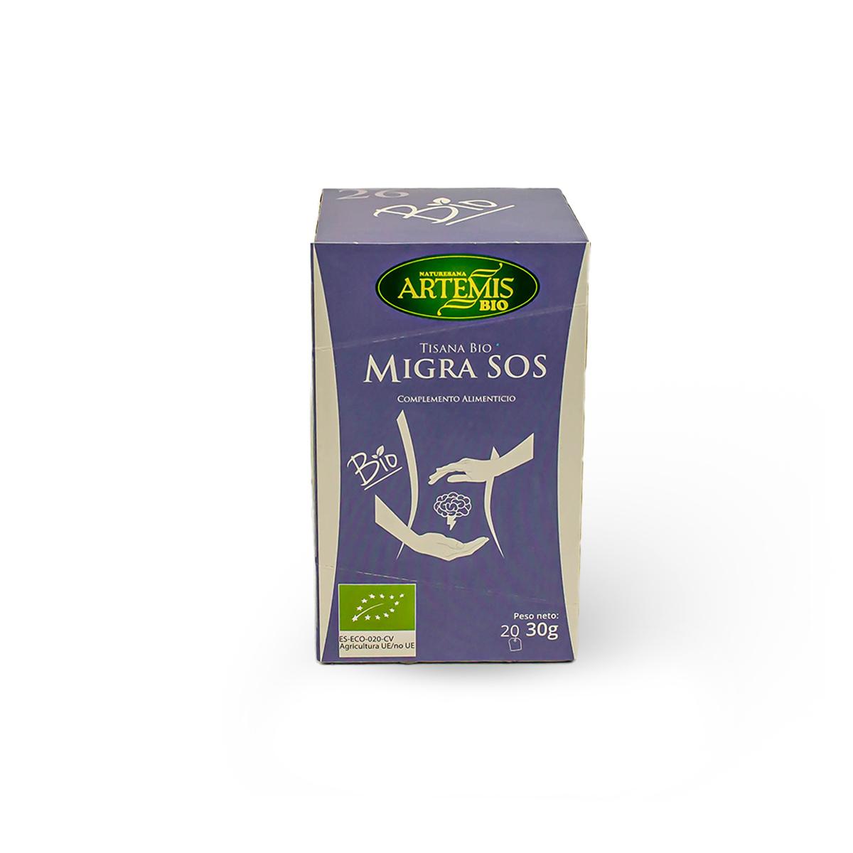 Chá de ervas Migra SOS Eco Artemis, 20 filtros.