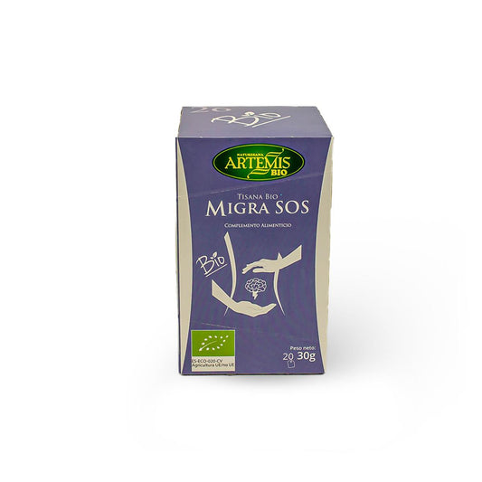 Chá de ervas Migra SOS Eco Artemis, 20 filtros.