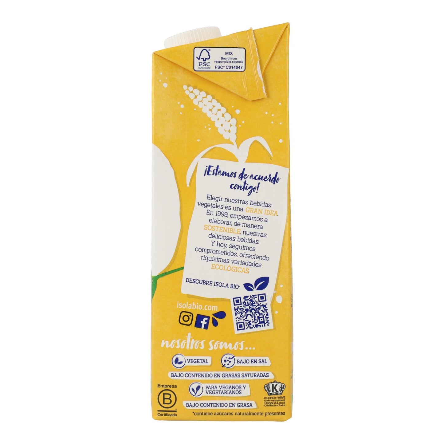 Bebida de Milho Biológico Isola Bio 1L