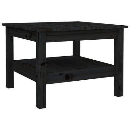 Mesa De Centro De Madera Maciza De Pino Negro 55x55x40 Cm_0
